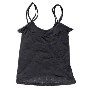 Silence + Noise Tank Top Women Small Spaghetti Strap Sleeveless Black Lace Print